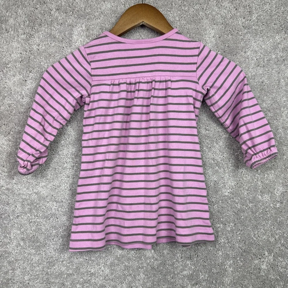 Hanna Andersson Girls Dress‎ Size 90 Long Sleeve 3T Pink Brown Striped
